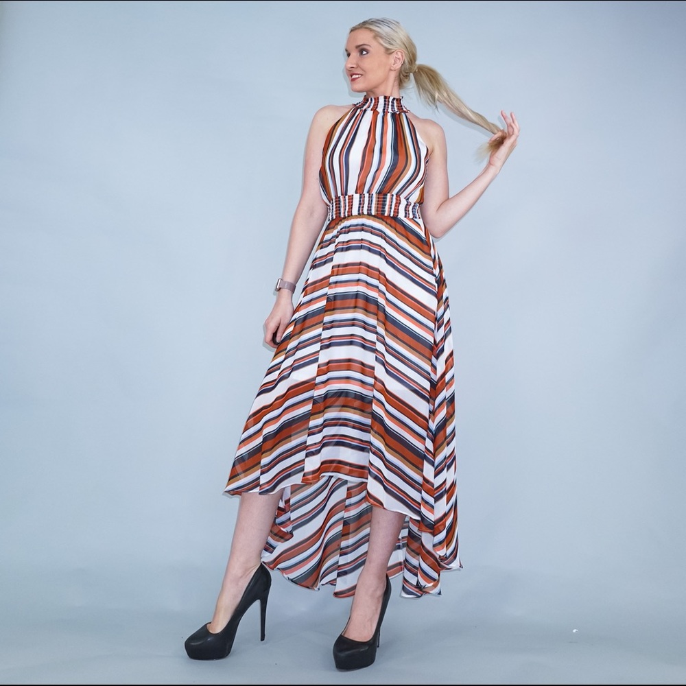 Stripe Boho High Low Dress - Picture 10 of 13
